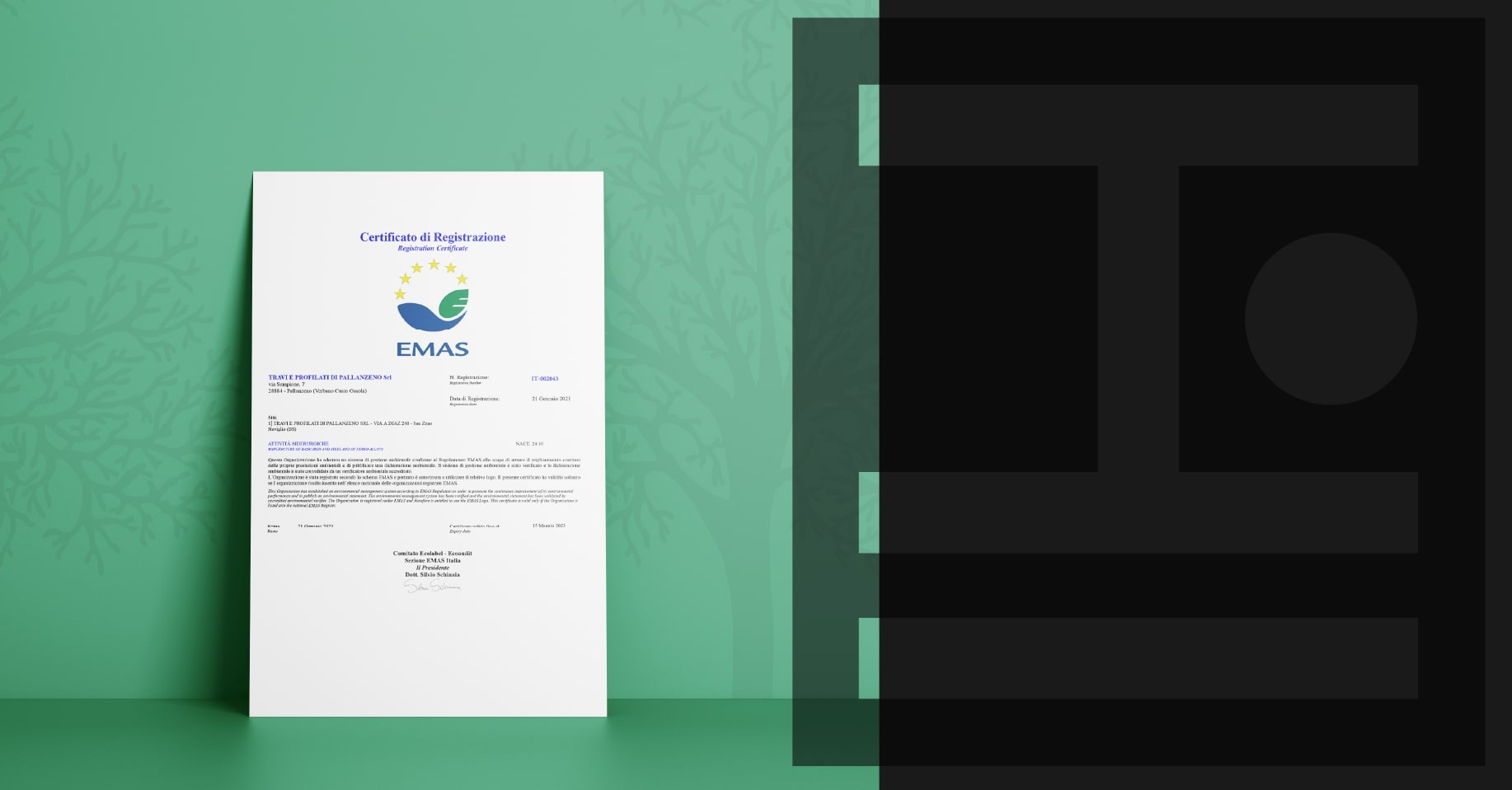 Comunicato Stampa. Ottenuta la registrazione EMAS